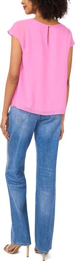 Mesh Overlay Georgette Top