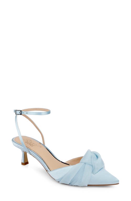 Jewel Badgley Mischka Favor Ankle Strap Pointed Toe Kitten Heel Pump