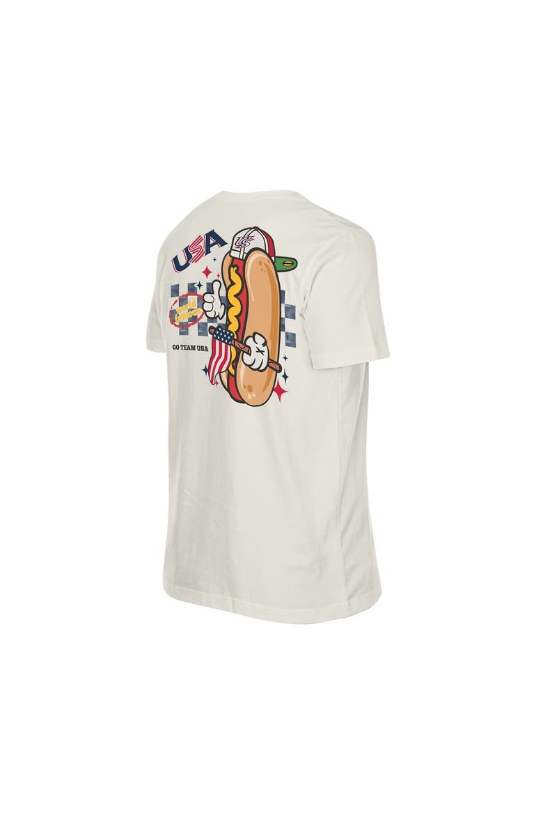 Men's New Era Cream USA Baseball 2026 World Baseball Classic Hot Dog T-Shirt, Alternate, color, Cream