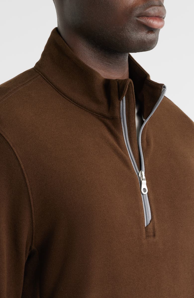 Scott Barber Mock Neck Stretch Fleece Half Zip Pullover, Alternate, color, Chocolate