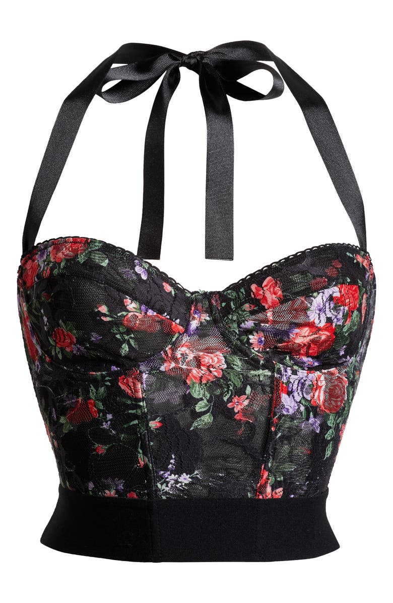 KILO BRAVA Underwire Floral Mesh Bustier, Alternate, color, 