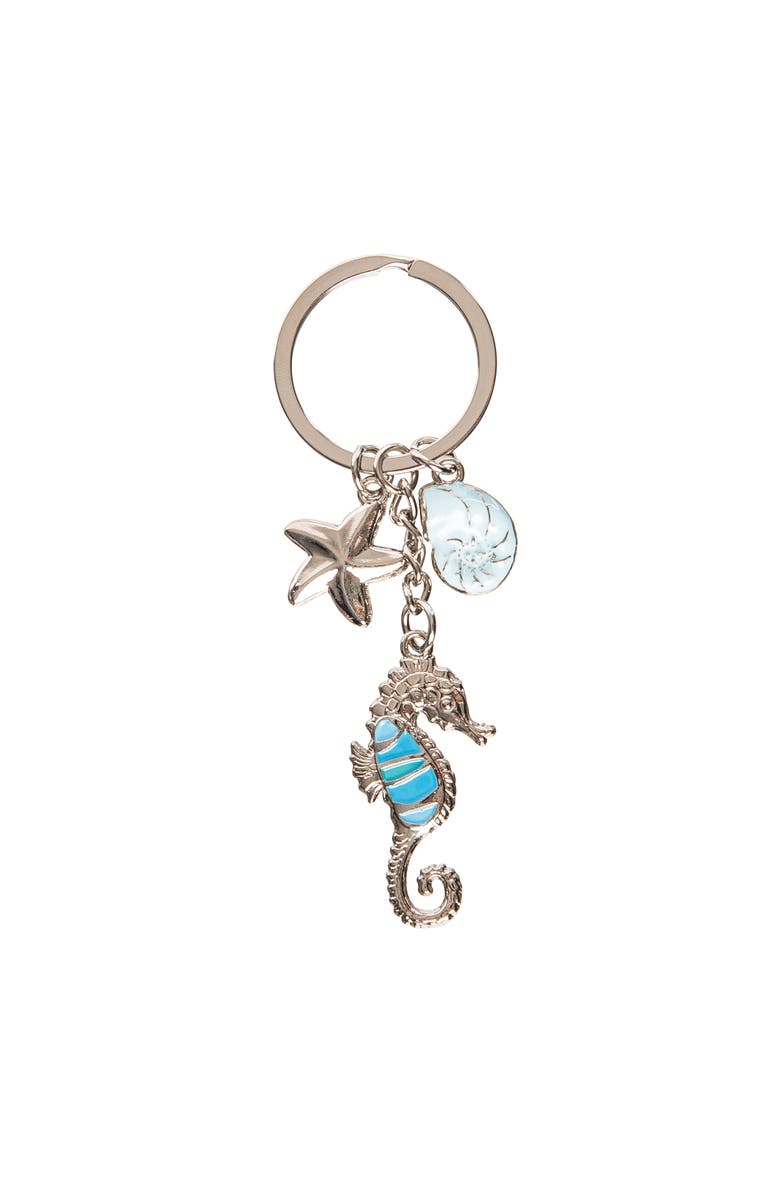 Beachcombers Seahorse Keychain, Main, color, Blue