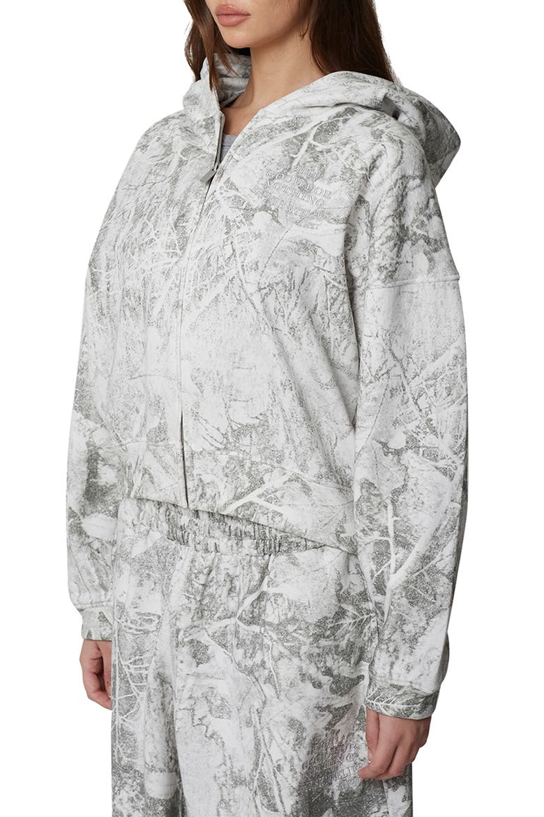 Cropped Zipped Icarus Hoodie, Alternate, color, White