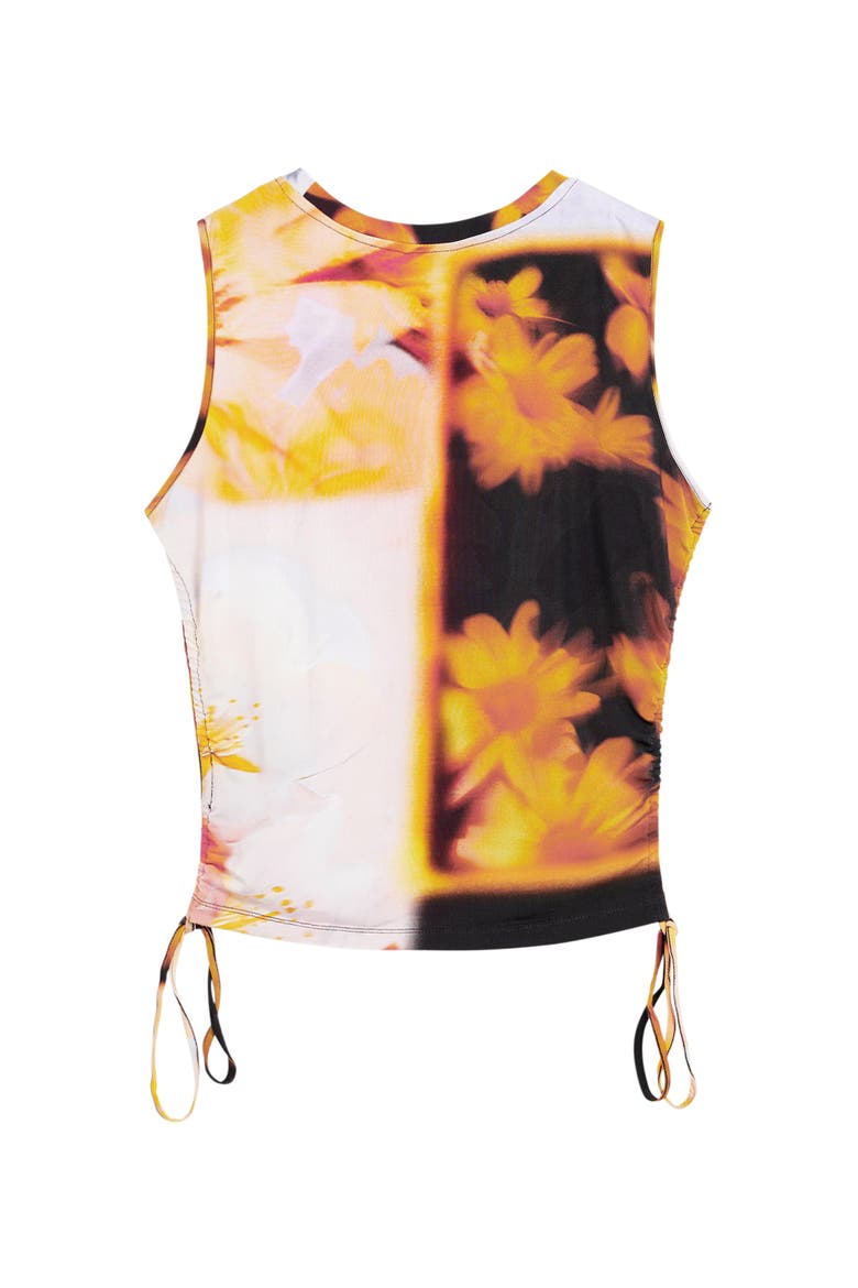 Abstract Floral Drawstring Tank, Alternate, color, YELLOW MULTI