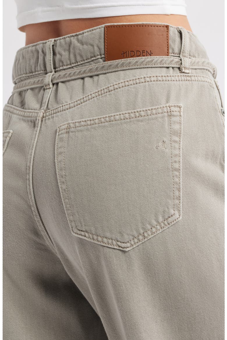 Tie Waist Wide Leg Jeans, Alternate, color, GRAVEL