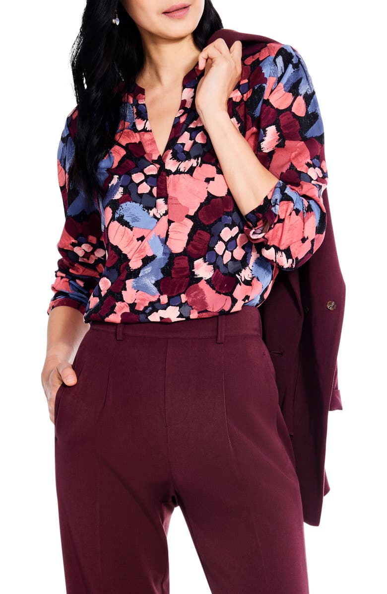 NIC+ZOE Autumn Bloom Live-In Top, Main, color, Red Multi