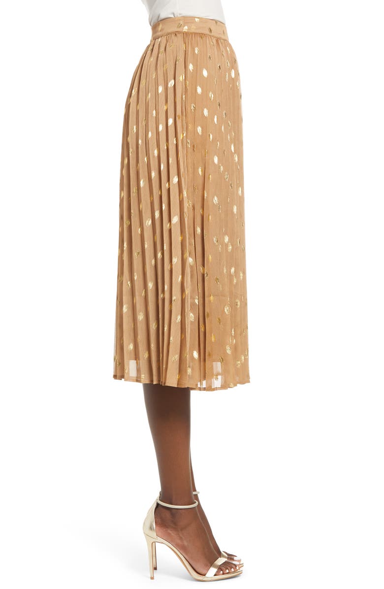 Endless Rose Polka Dot Pleated Skirt, Alternate, color, 