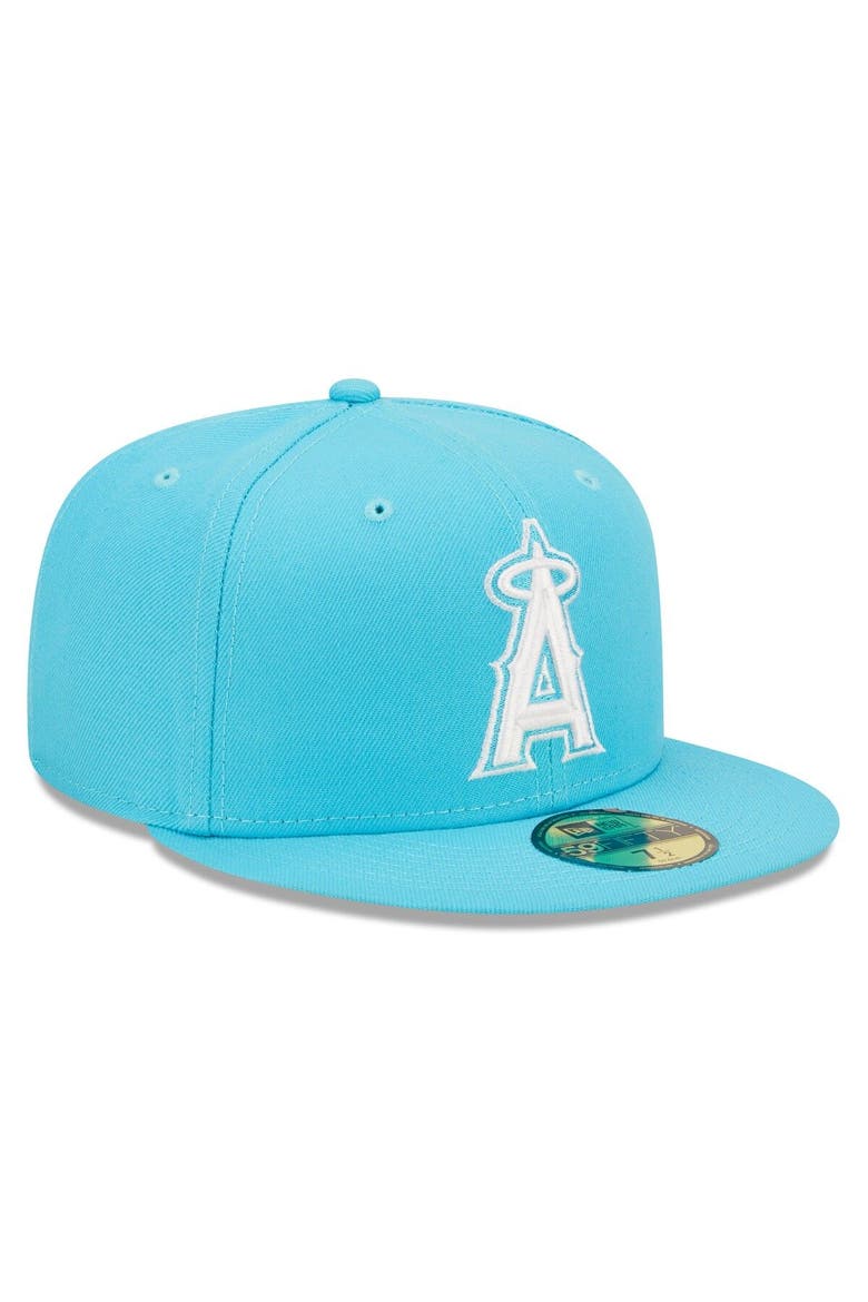 Men's New Era Blue Los Angeles Angels Vice Highlighter Logo 59FIFTY Fitted Hat, Alternate, color, Blue