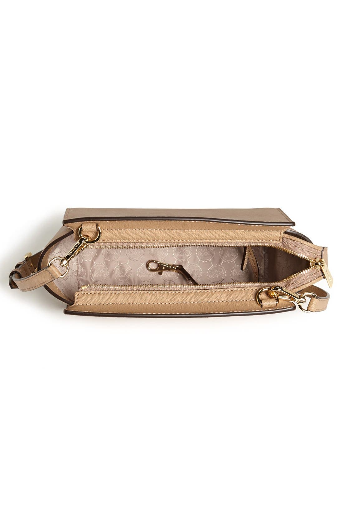 'Medium Selma' Saffiano Leather Crossbody Bag, Alternate, color, DK KHAKI