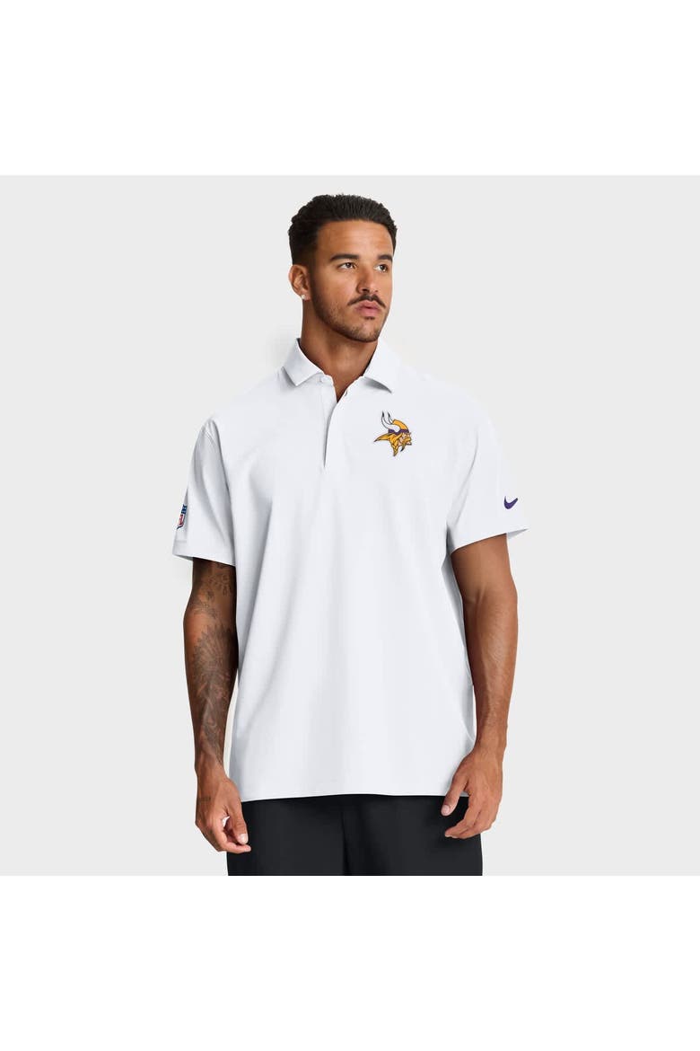 Men's Nike White Minnesota Vikings Sideline City Pride Woven Performance Polo, Main, color, White