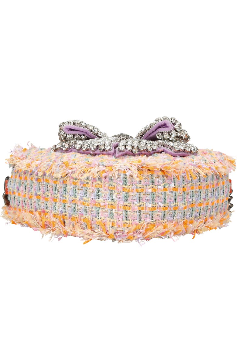 Kurt Geiger London Bow Heart Tweed Crossbody Bag, Alternate, color,