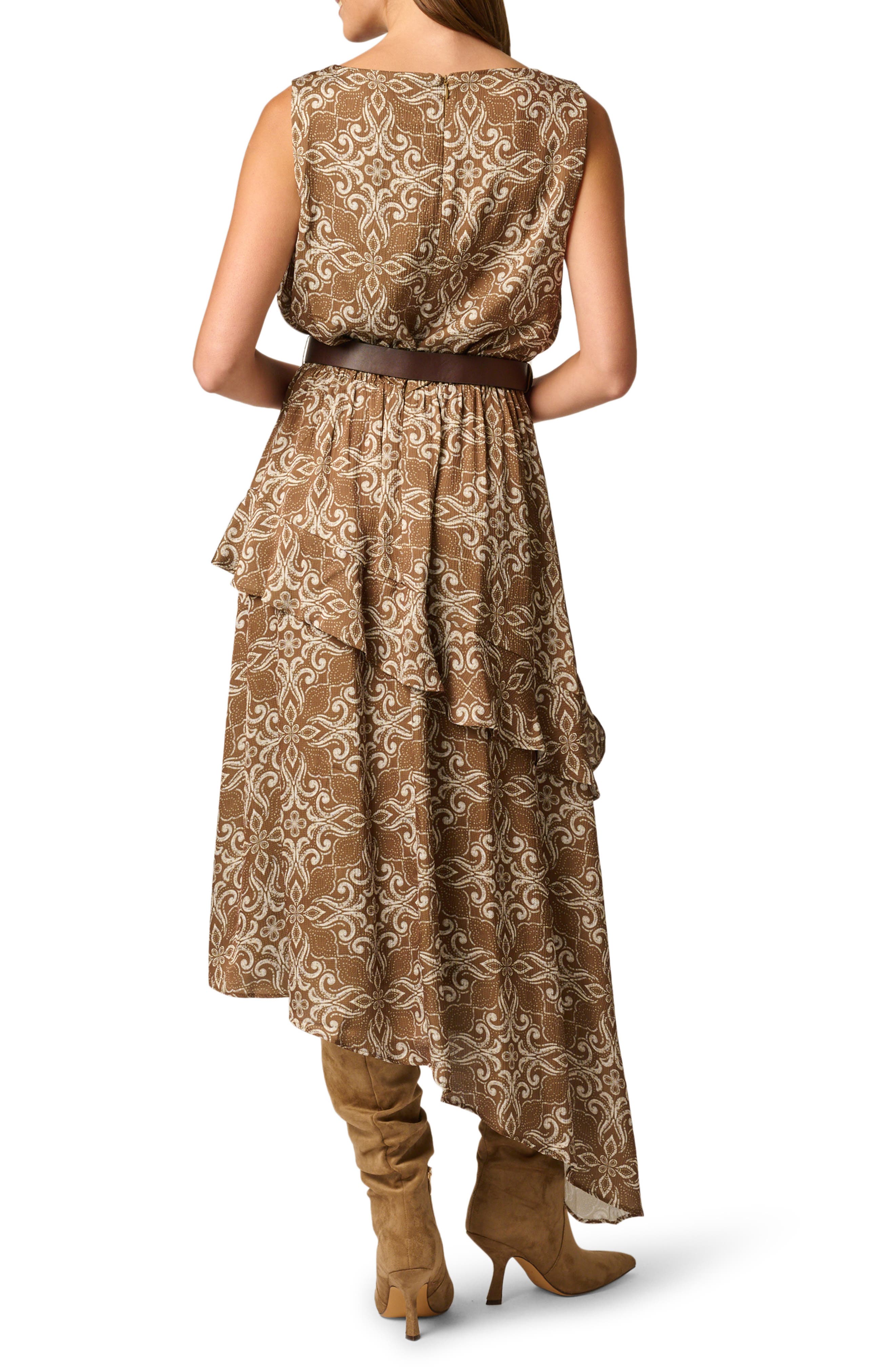 Adrianna Papell Belted Satin Midi Dress (Women) | Nordstrom