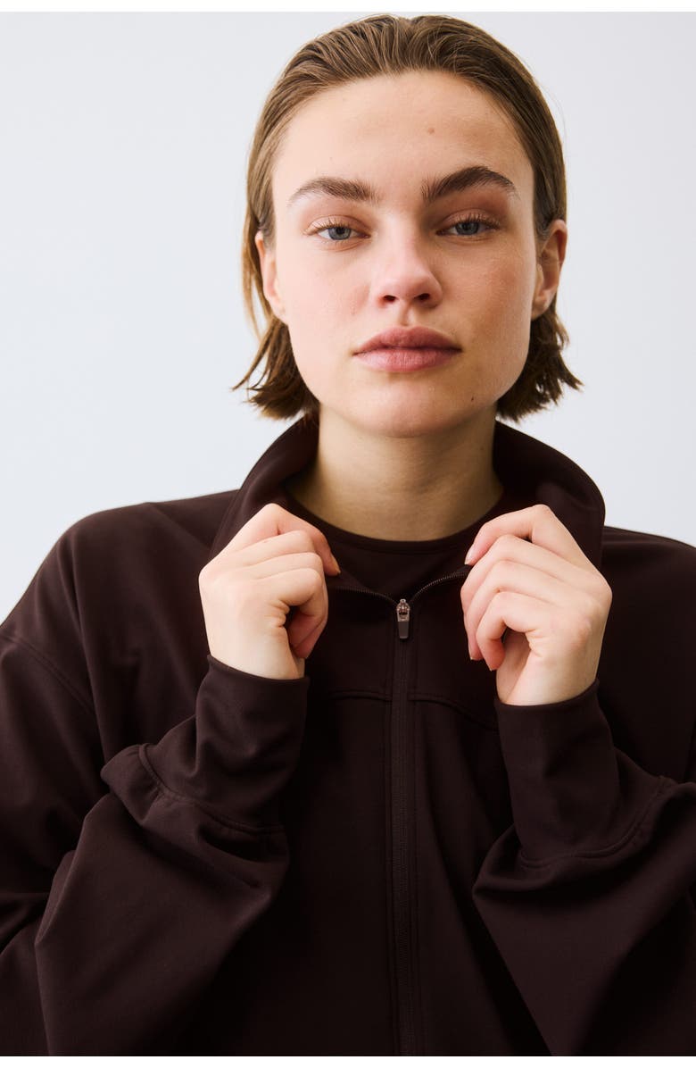 H&M Sports Track Jacket With Softmove, Alternate, color, Warm Brown