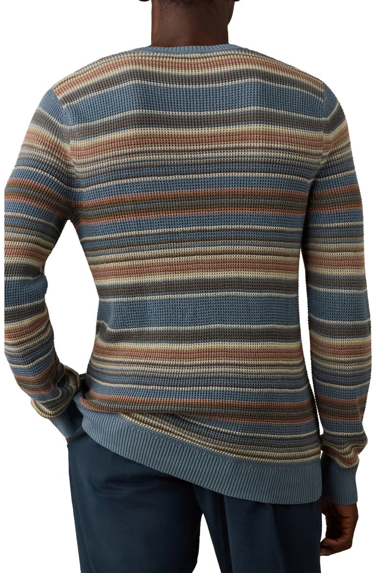 Sunwashed Stripe Organic Cotton Sweater, Alternate, color, TEAL SANDS STRIPE
