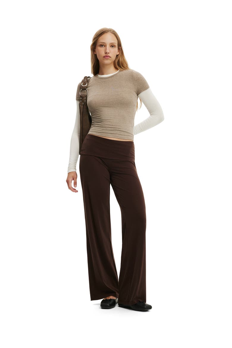 Women's Honey Fold Over Pant, Alternate, color, Dark Oak