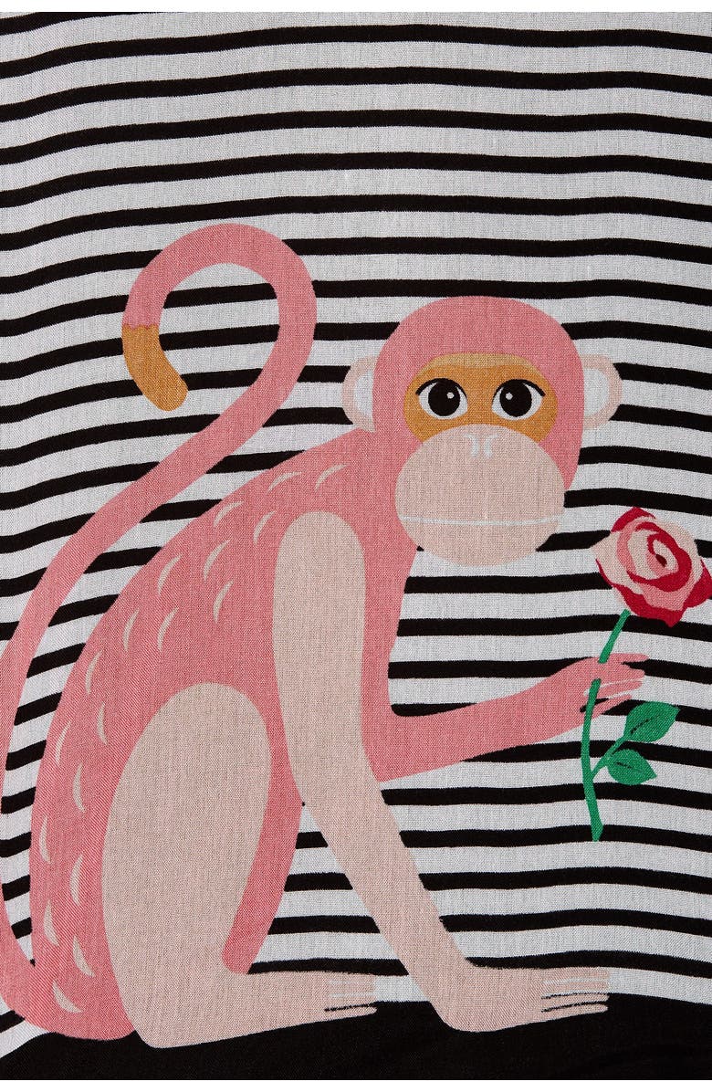 ZDNU KATE SPADE monkey rose wrap scarf, Alternate, color,