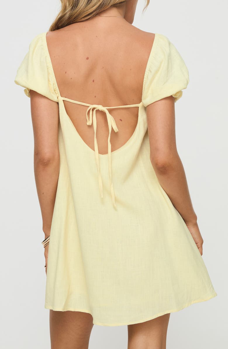 Princess Polly Beyond Linen Blend Minidress, Alternate, color, Yellow