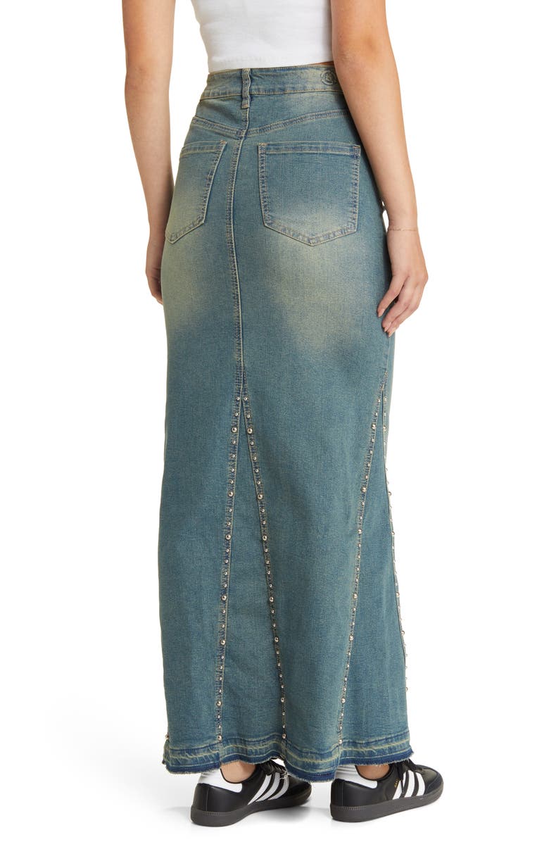 PTCL Studded Denim Mermaid Maxi Skirt, Alternate, color, 