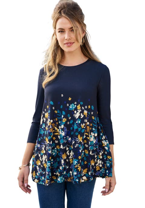 Stretch Knit Swing Tunic (Plus)