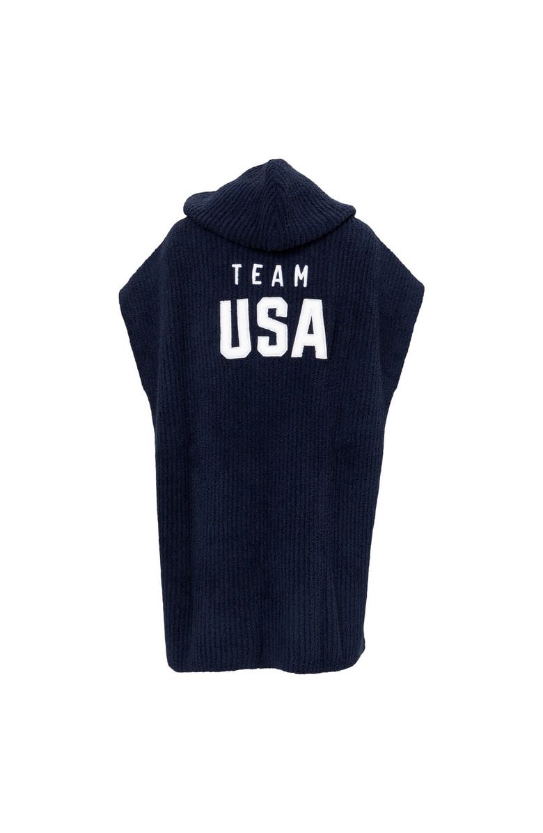 Barefoot Dreams<sup>®</sup> Unisex ALPHA Navy Team USA Barefoot Dreams CozyChic Hooded Rib Cozy, Alternate, color, Navy