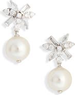 Nadri Lace Faux Pearl Drop Earrings