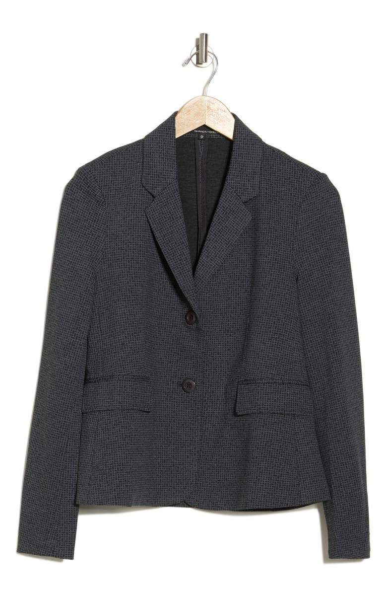 Amanda & Chelsea Grid Sport Coat, Alternate, color, Charcoal