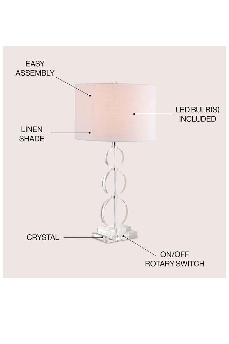 Paisley 29.5" Crystal LED Table Lamp, Clear, Alternate, color, Clear