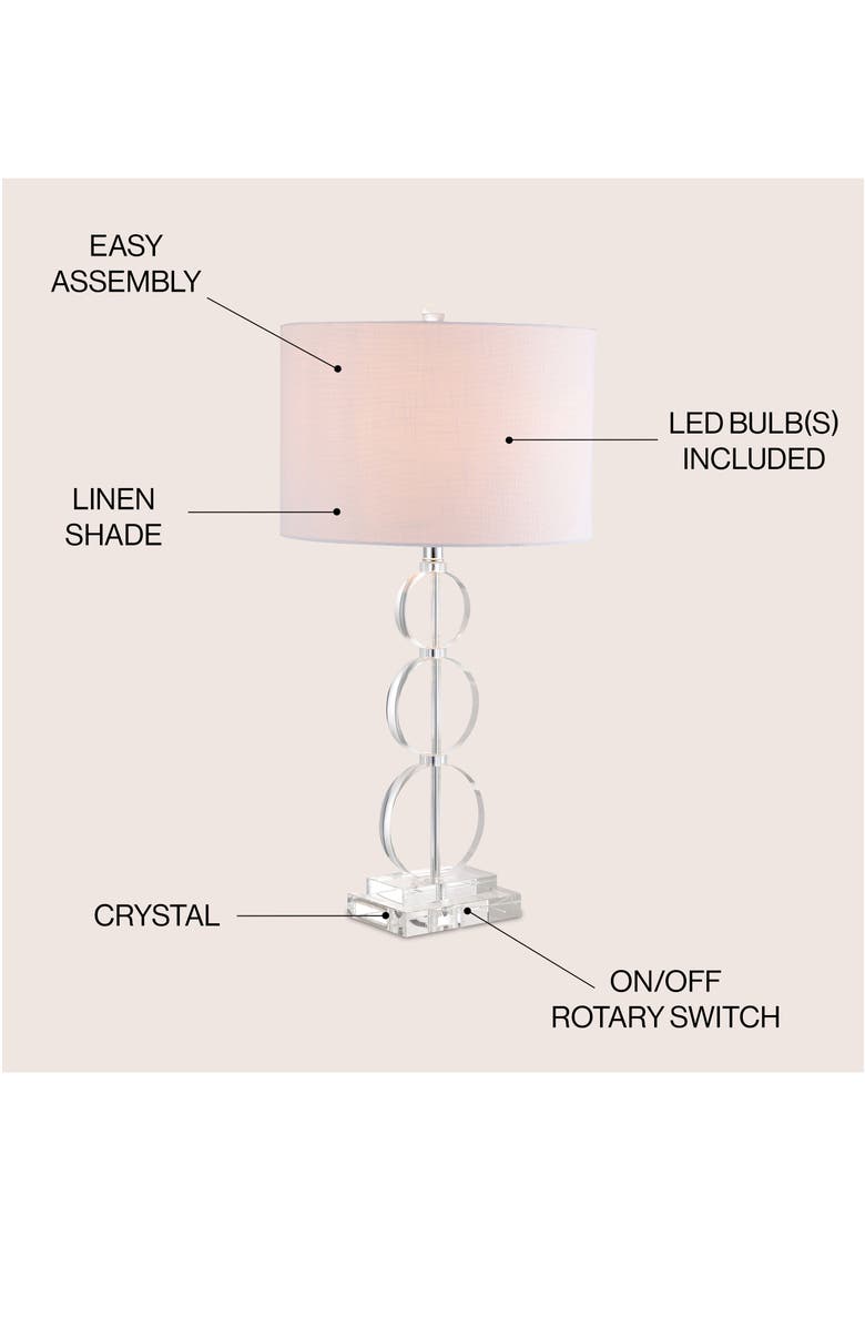 JONATHAN Y Paisley 29.5" Crystal LED Table Lamp, Clear, Alternate, color, Clear