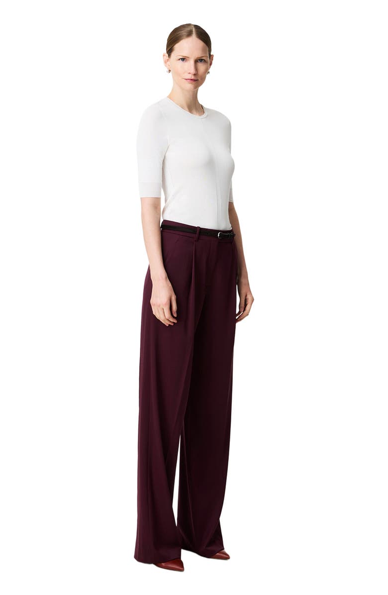 Another Tomorrow Relaxed Wide Leg Pant, Alternate, color, Plum