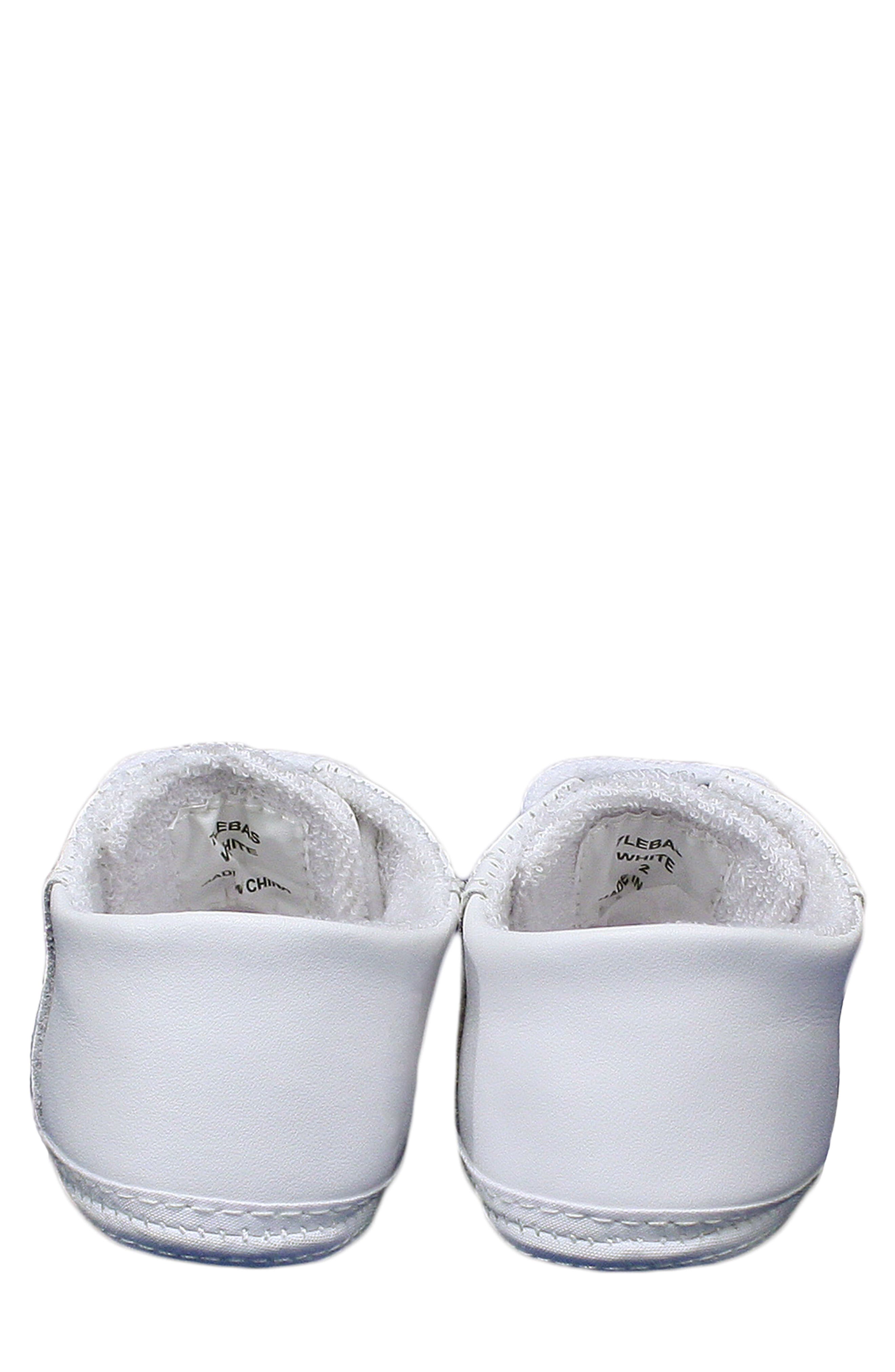 Little Things Mean a Lot Leather Crib Shoe, Alternate, color, White