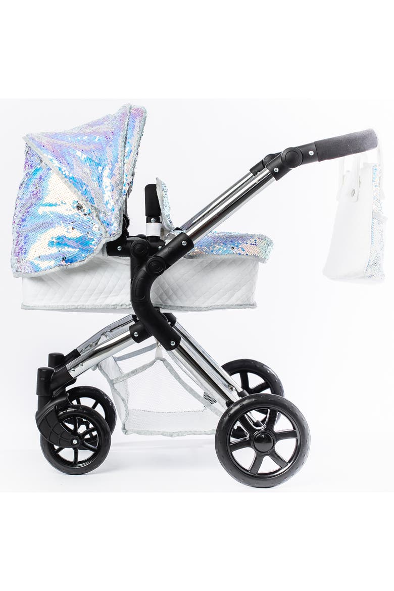 Polly Single Doll Pram, Mermaid Sequins, Convertible 2 In 1, Alternate, color, Multicolored