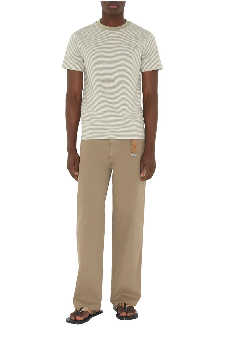 Burberry Striped Cotton T-shirt, Main, color, Skylark