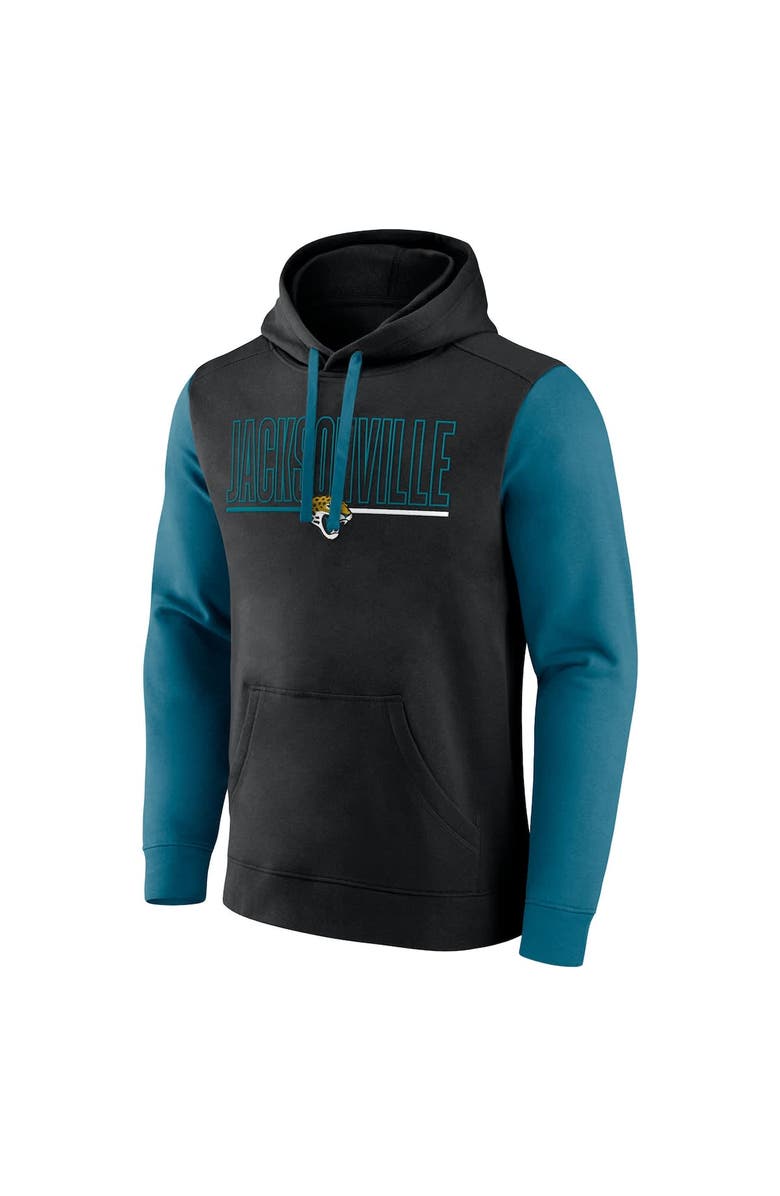 FANATICS Men's Fanatics Black/Teal Jacksonville Jaguars Outline Pullover Hoodie, Alternate, color, Black