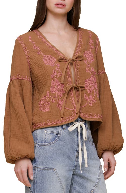 Avec Les Filles Embroidered Blouson Sleeve Jacket