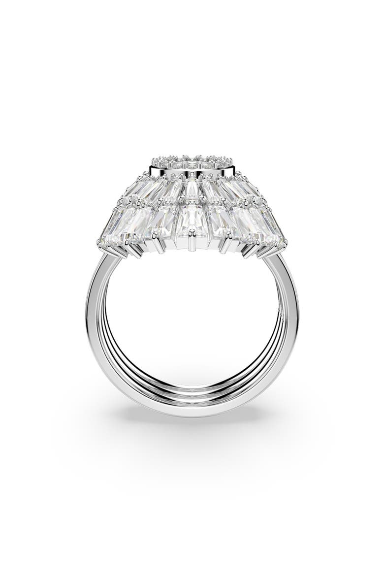 Set of 3 Idyllia Cubic Zirconia Cocktail Rings, Alternate, color, SILVER