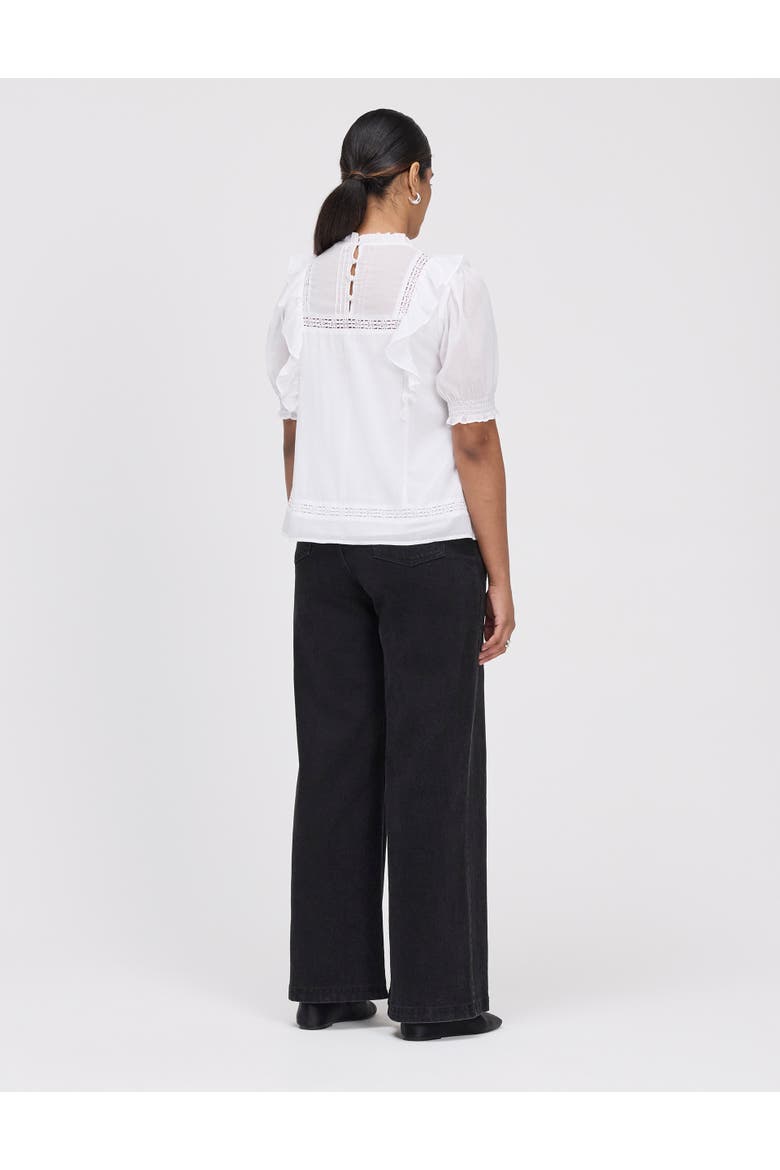 Jolin Puff Sleeve Cotton Top, Alternate, color, White