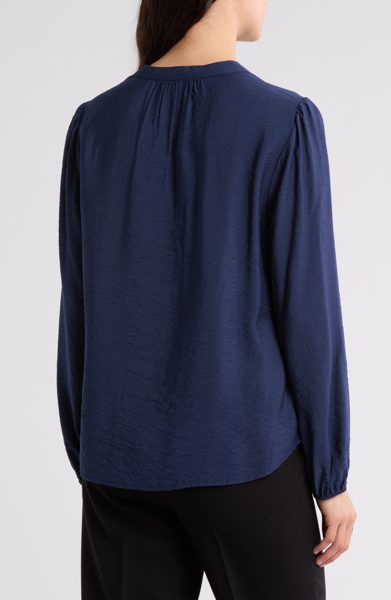 Pleione Textured Long Sleeve Top, Alternate, color, Navy