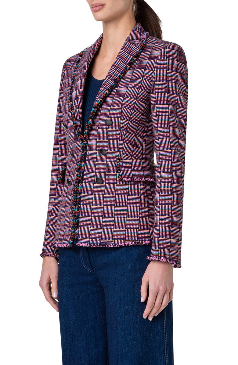 Akris punto Fringe Tweed Blazer, Alternate, color, 