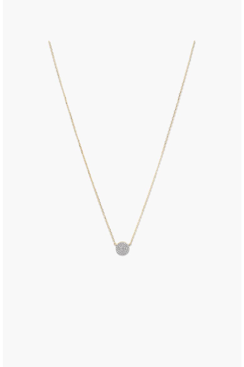 Pavé Diamond Round Necklace, Main, color, Yellow Gold