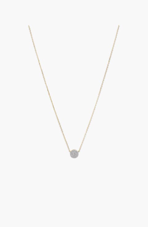 Pavé Diamond Round Necklace
