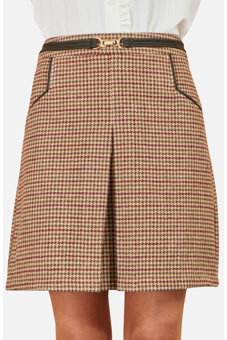 Tailored Check Mini Skirt, Main, color, Brown
