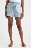 Rails Foster Floral Embroidered Paperbag Denim Shorts