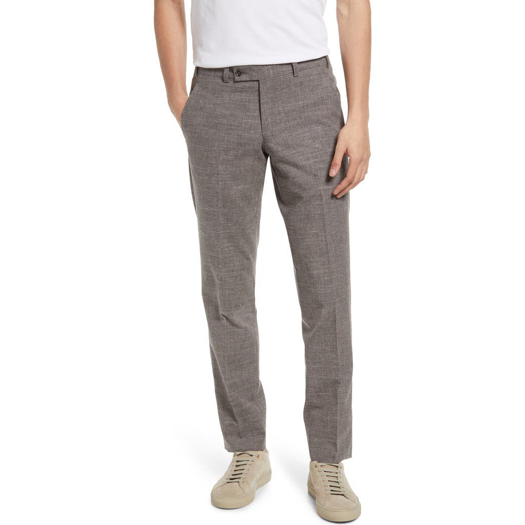 Ted Baker London Jerome Soft Constructed Stretch Wool Blend Dress Pants in Tan