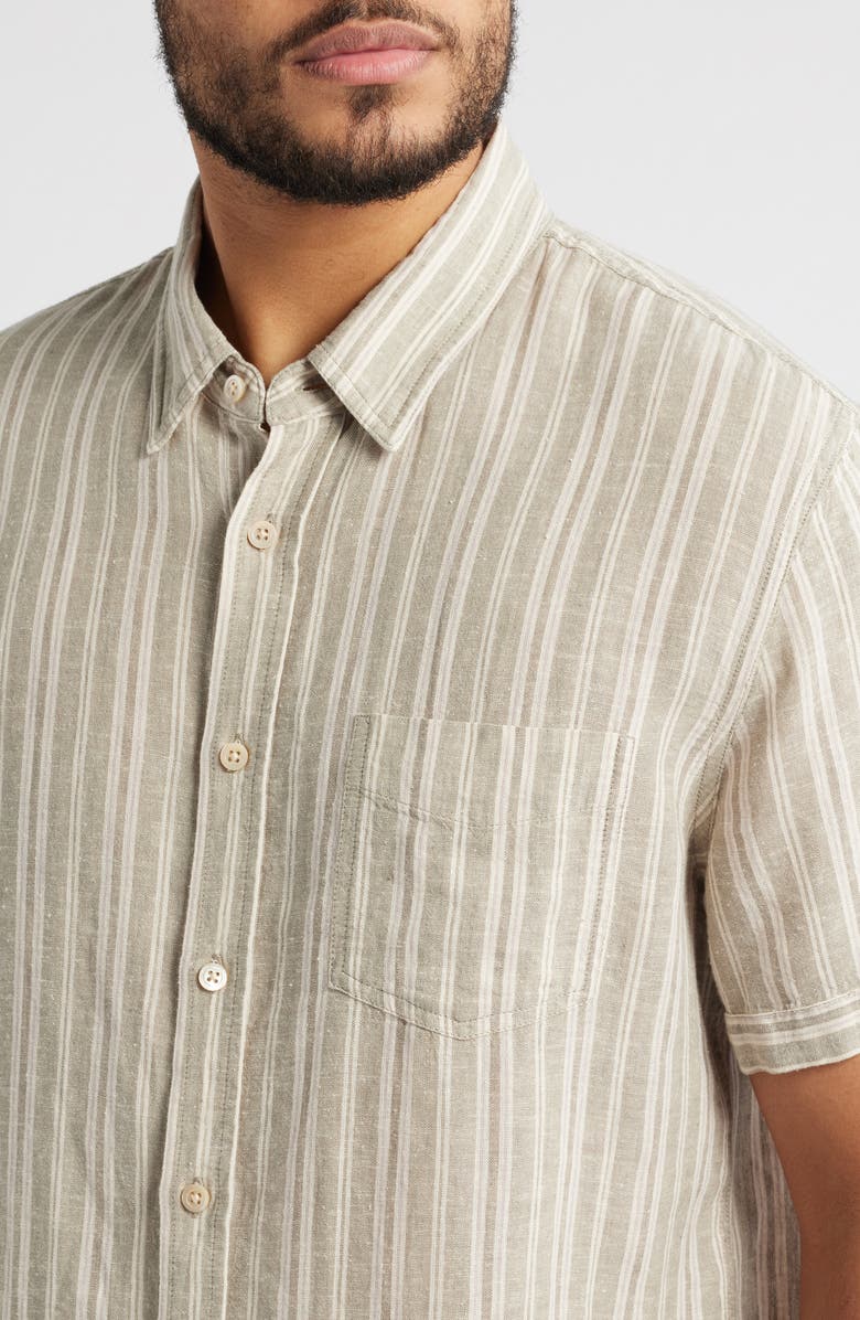 Rails Carson Short Sleeve Stretch Linen Blend Button-Up Shirt, Alternate, color, 