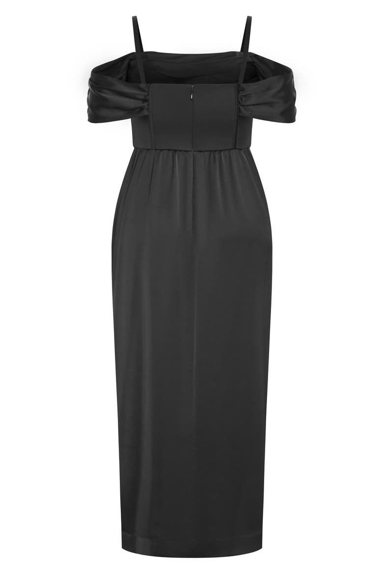 Forbidden Off the Shoulder Maxi Dress, Alternate, color, BLACK