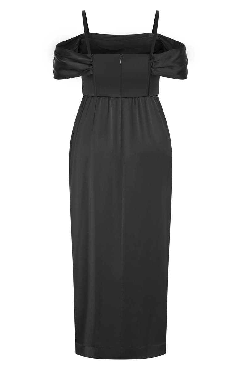 City Chic Forbidden Off the Shoulder Maxi Dress, Alternate, color, Black