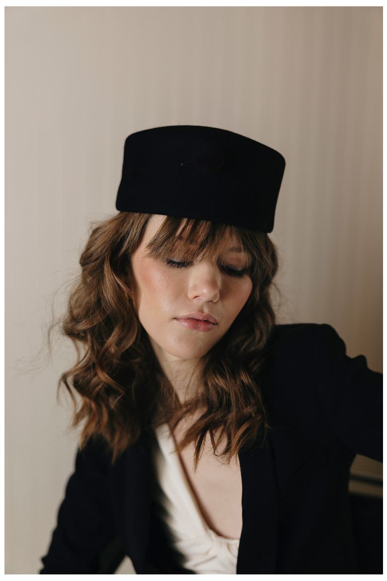 Lauren Wool Felt Hat, Alternate, color, BLACK