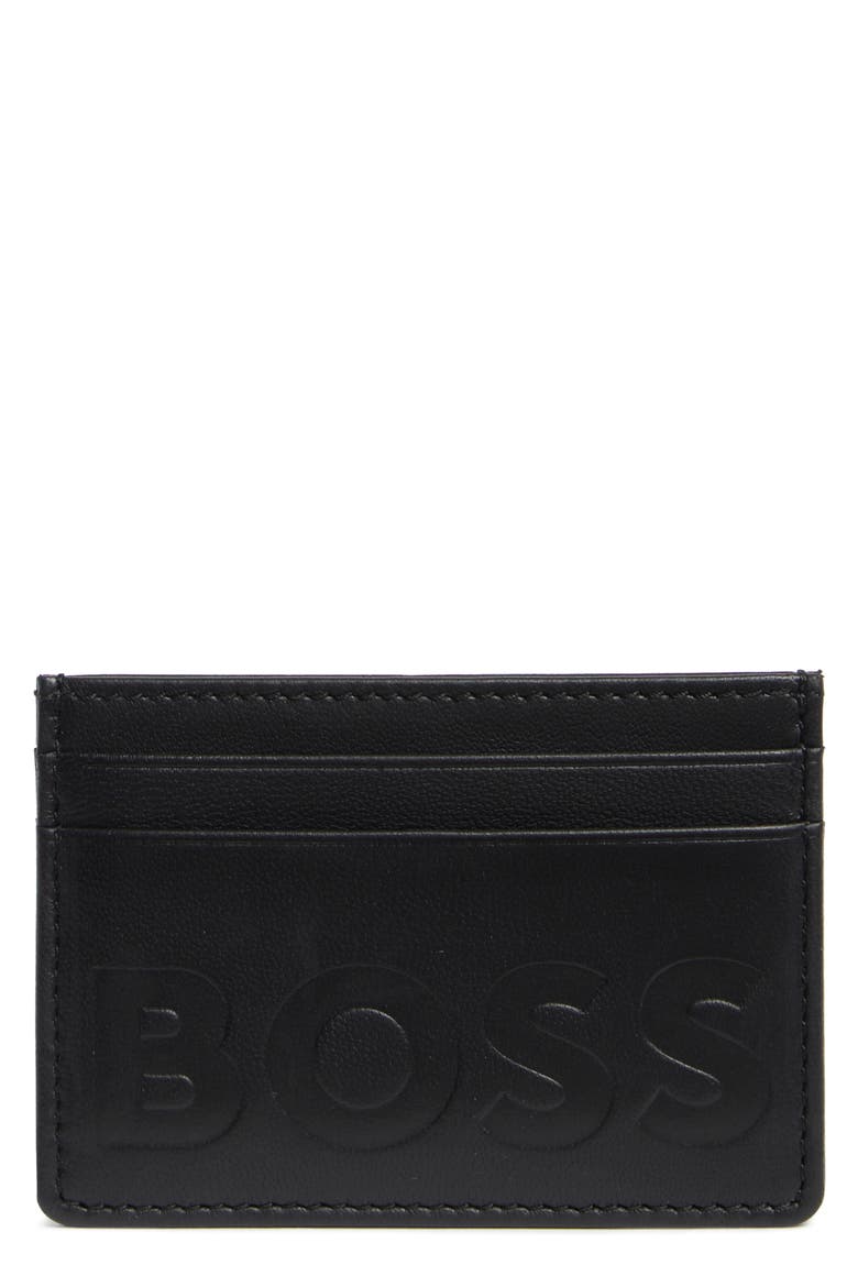 Laslo Leather Card Case, Main, color, BLK