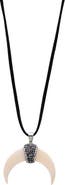 BY ADINA EDEN Onyx CZ & MOP Cowhorn Charm Necklace