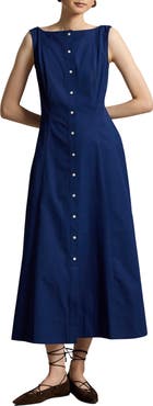 Polo Ralph Lauren Sleeveless Paneled Cotton Shirtdress